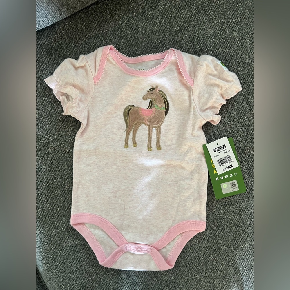 NWT John Deere 3/6 month onesie